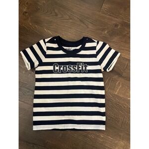 Northern Spirit Kids CrossFit Striped T-Shirt Navy White NS Balder Size 6 Years